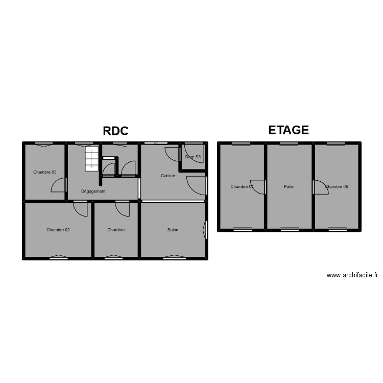 Chuinard ami . Plan de 12 pièces et 56 m2