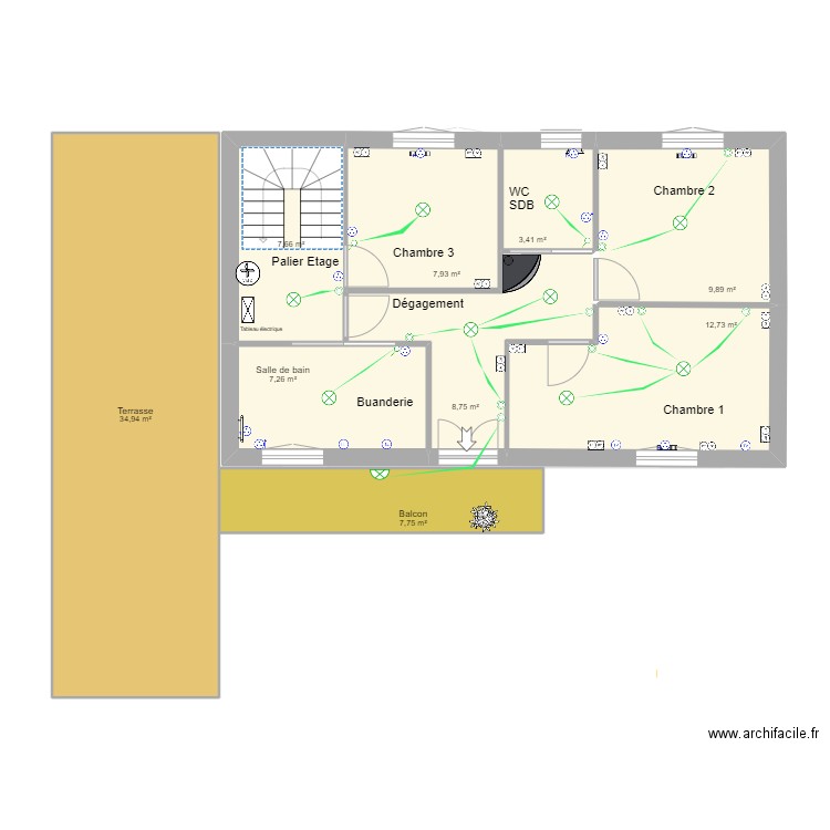 projet EXE1 ELEC. Plan de 0 pièce et 0 m2