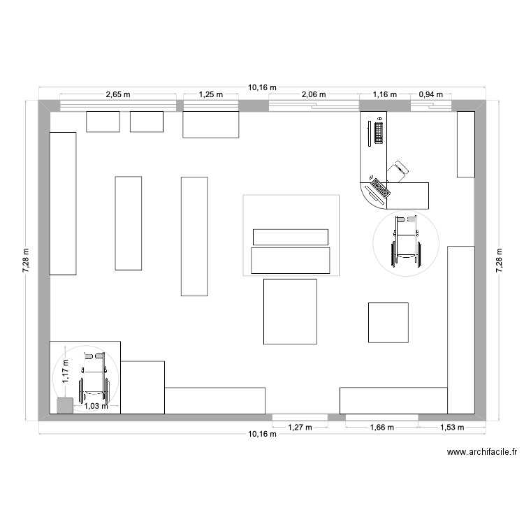 Essai. Plan de 1 pièce et 66 m2
