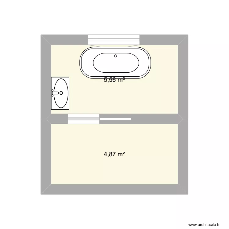 salle de bain 5. Plan de 2 pièces et 10 m²
