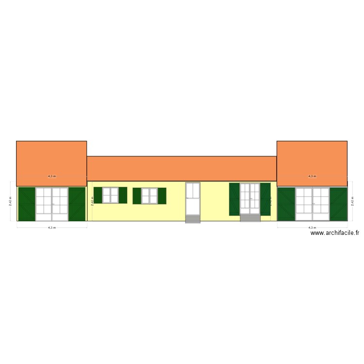 FACADE DEVANT. Plan de 0 pièce et 0 m2