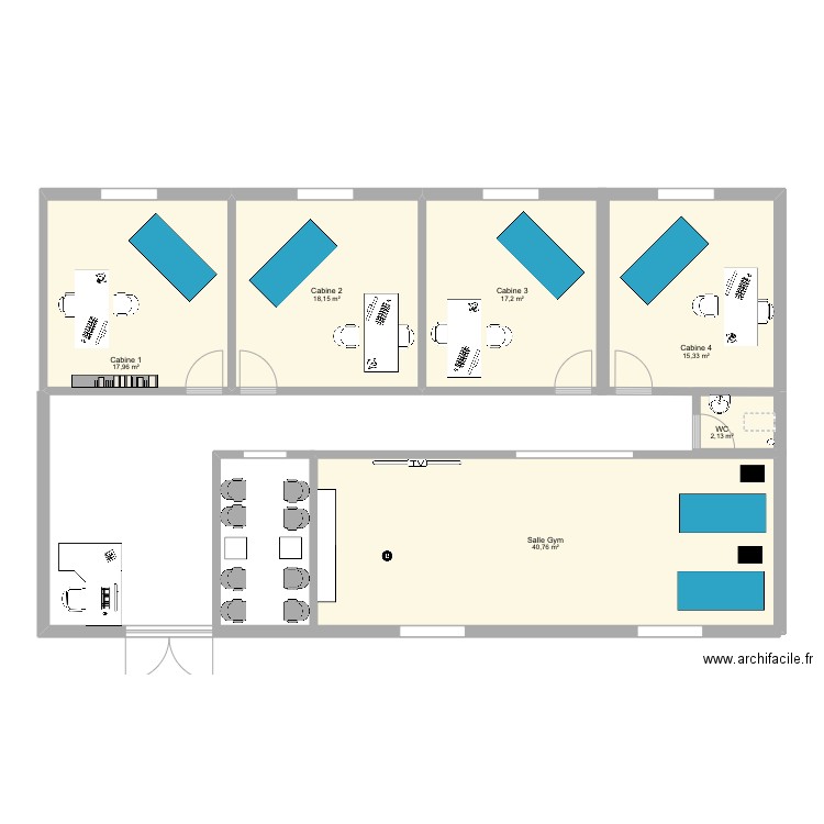 Cabinet kiné 1. Plan de 0 pièce et 0 m2