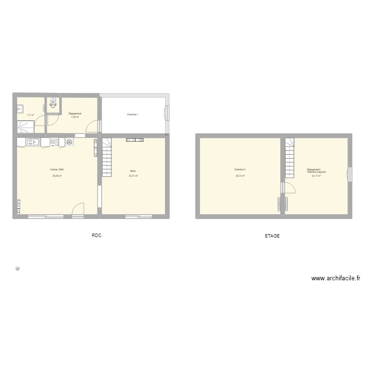 Chauffage, eau chaude, vmc. Plan de 7 pièces et 114 m2