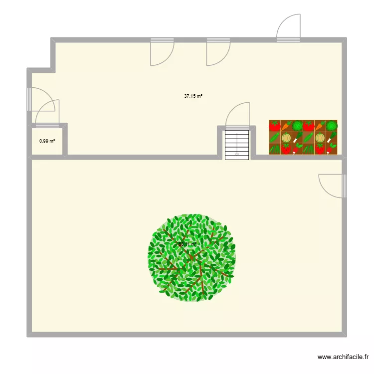 jardin creche. Plan de 3 pièces et 101 m²
