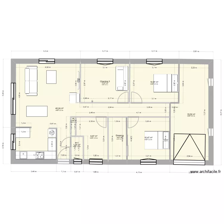 Sonia 10. Plan de 9 et 105 m² Sonia 10. Plan de 9 et 105 m²