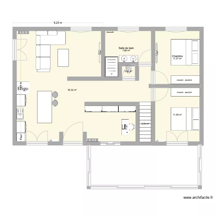 Plan maison. Plan de 6 pièces et 89 m² Plan maison. Plan de 6 pièces et 89 m²