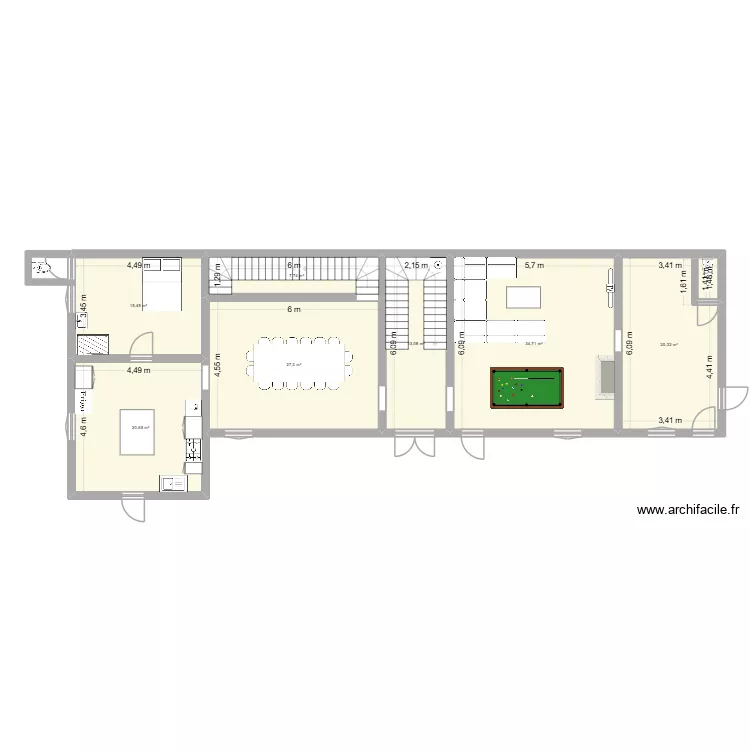 RDC Maison familiale. Plan de 7  et 139 m²
