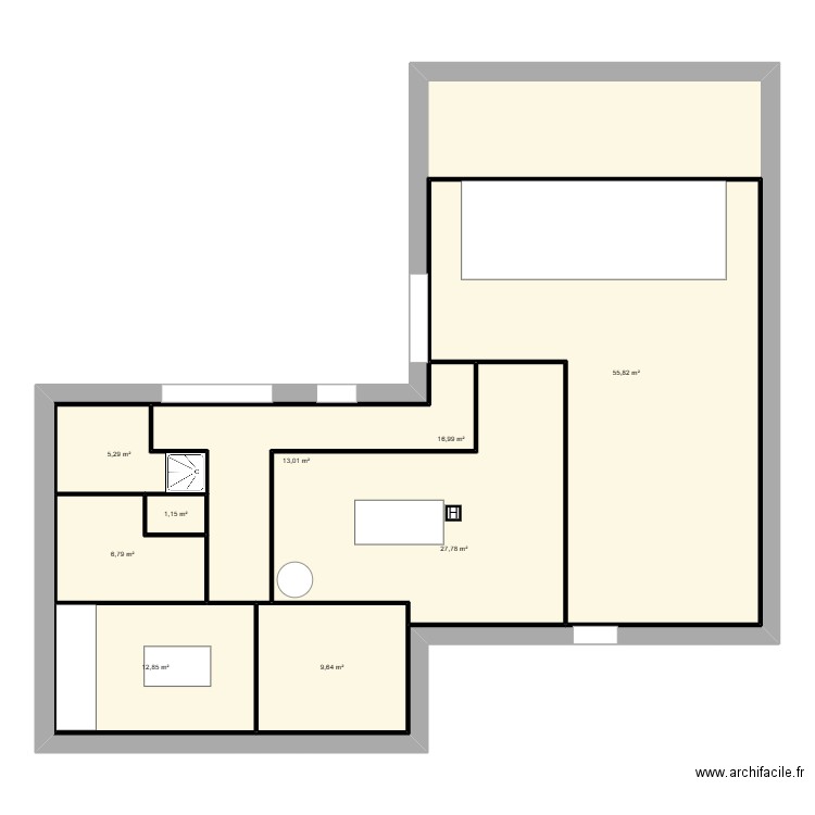 PLAN DE BASE FERME VINCENT 2. Plan de 9 pièces et 288 m2