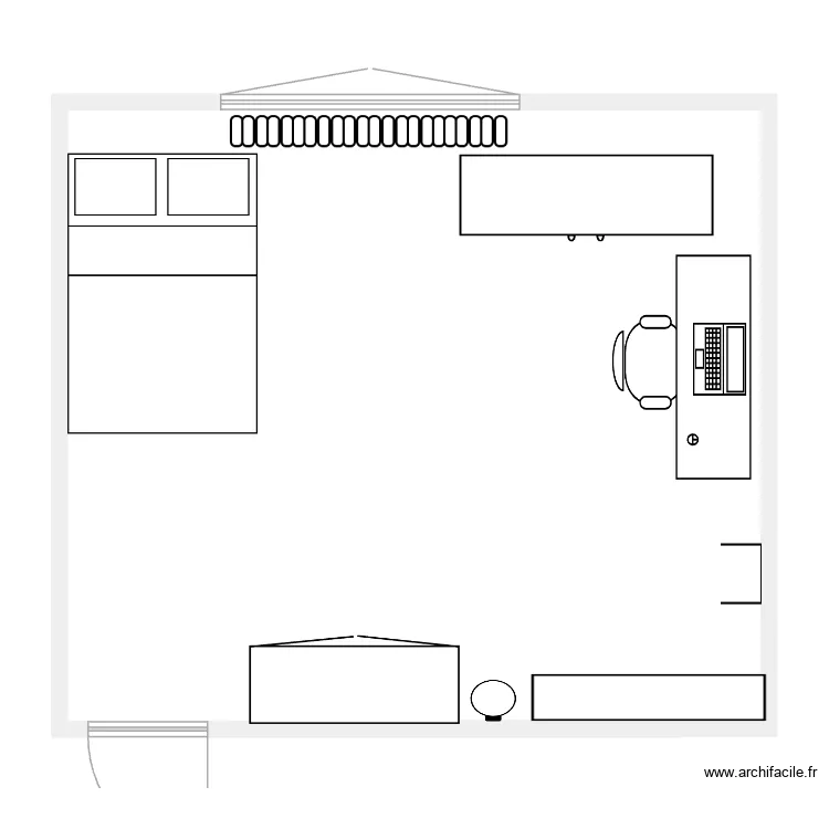 Chambre basique. Plan de 