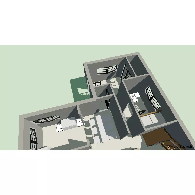Robotique. Plan de 6 Pièces et 57 m²