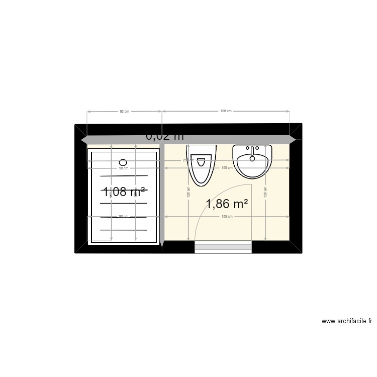 salle de bain. Plan de 0 pièce et 0 m2