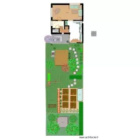 plan rdc, v&eacute;randa et jardin