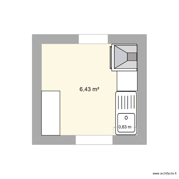 MISSILLAC. Plan de 1 pièce et 6 m2
