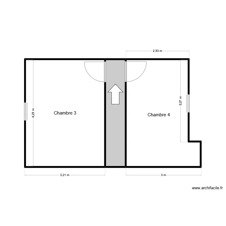 YAZIDI R+2 EX. Plan de 3  et 27 m²