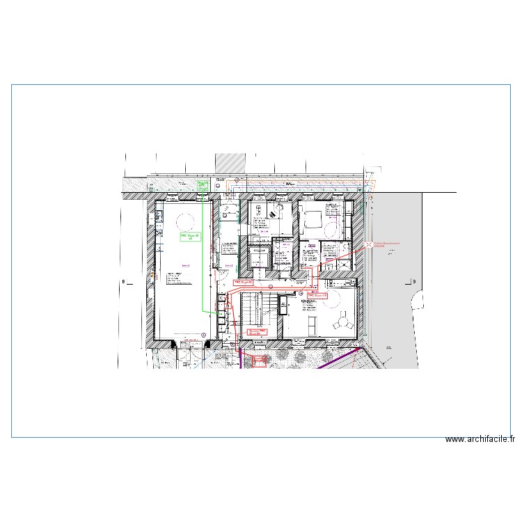 Plan Sol RDC Gerde. Plan de 0 pièce et 0 m2