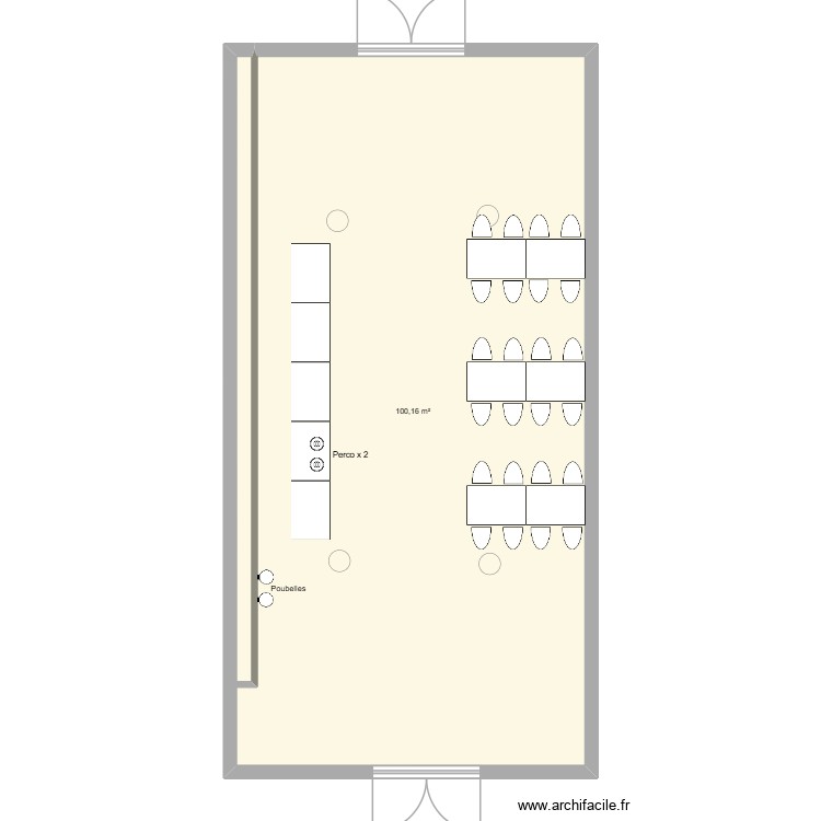 Salle Colard avec table repas 30 personnes. Plan de 0 pièce et 0 m2