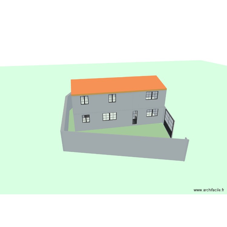 construction de face. Plan de 10 pièces et 154 m2