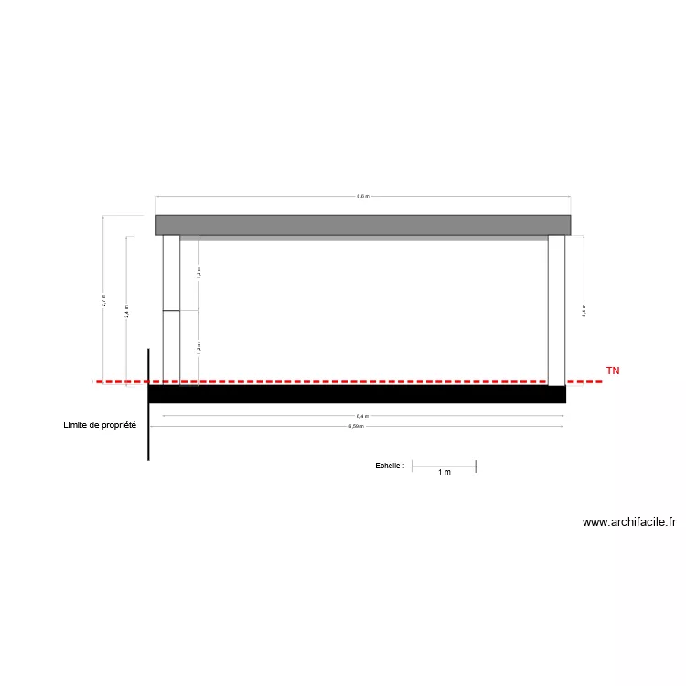 FACADE SUD OUEST. Plan de 