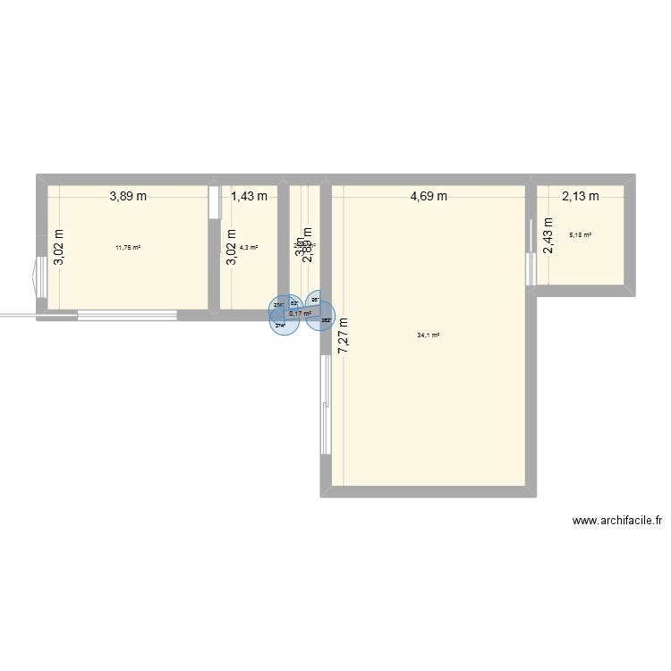 projet maison 1. Plan de 6 pièces et 58 m2