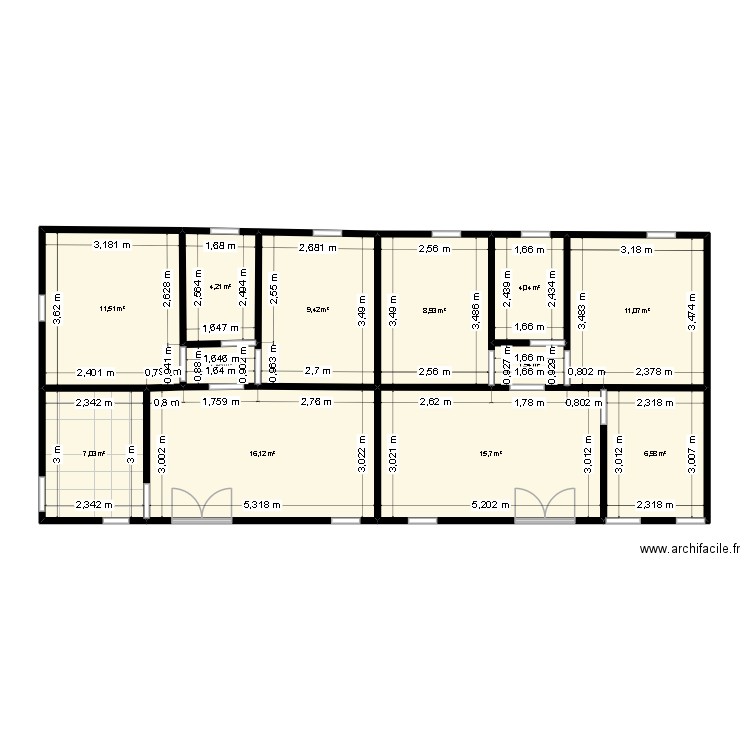 Elenga. Plan de 12 pièces et 98 m2