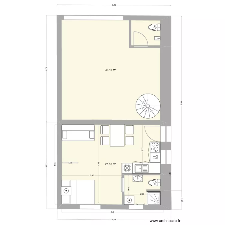 rdc dernière version 1. Plan de 2 et 57 m² rdc dernière version 1. Plan de 2 et 57 m²