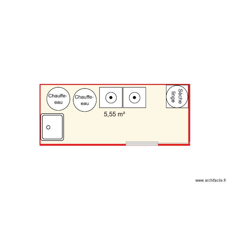 BUANDERIE. Plan de 1 pièce et 6 m2