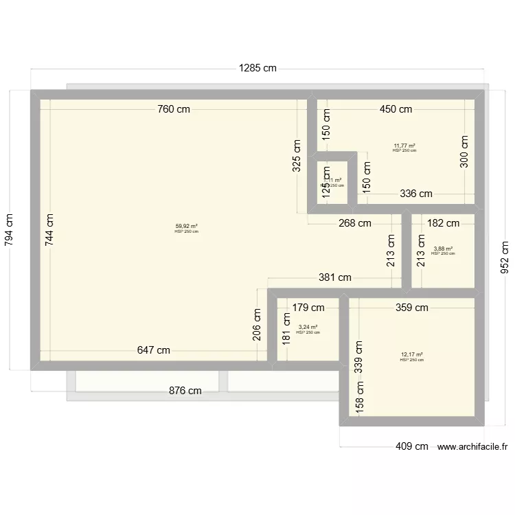contet maison principale. Plan de 