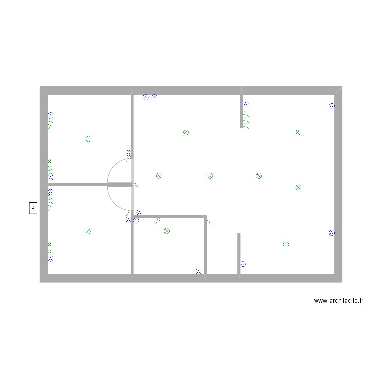plan étage SAM et MAR vierge. Plan de 4 pièces et 59 m2