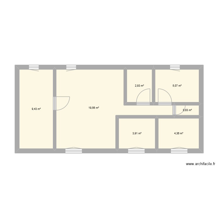 plan maison tim. Plan de 7 pièces et 46 m2