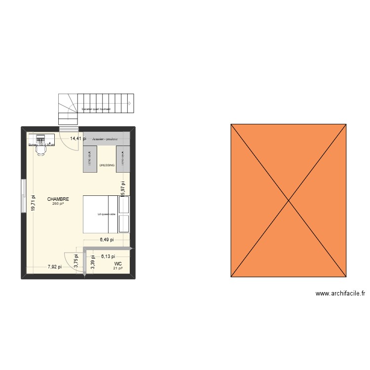 WESS. Plan de 2 pièces et 26 m2