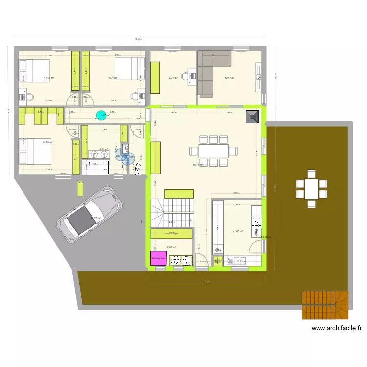 Chalet vdefffff. Plan de 27  et 434 m²