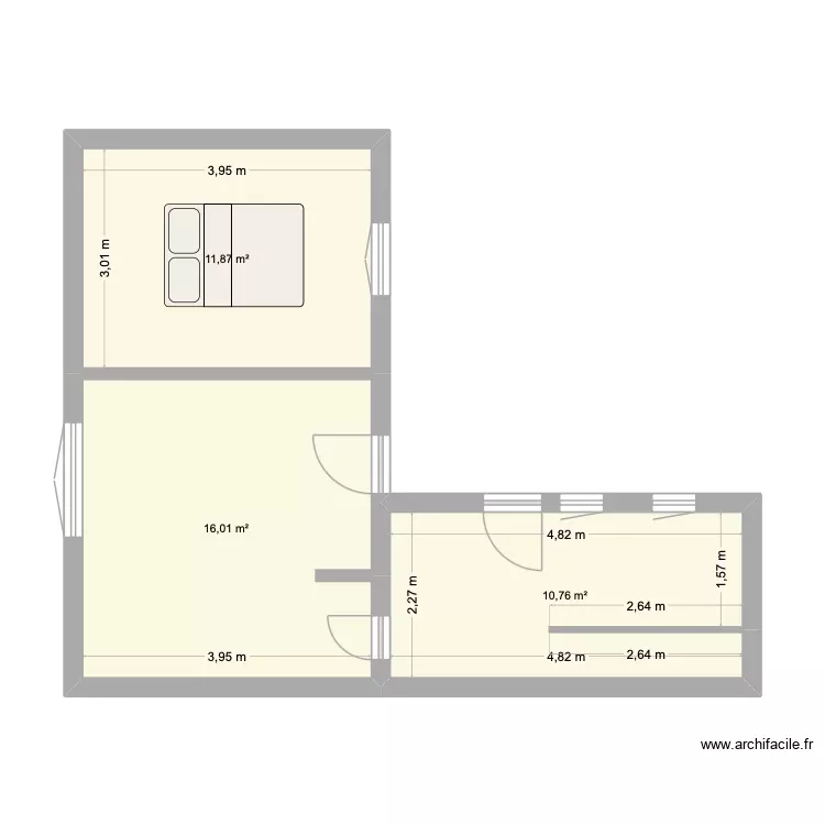 maison Fondettes V2. Plan de 3 Pièces et 39 m² maison Fondettes V2. Plan de 3 Pièces et 39 m²
