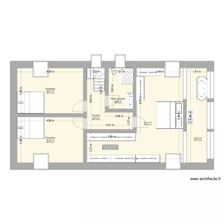 St Denis - Etage 1. Plan de 