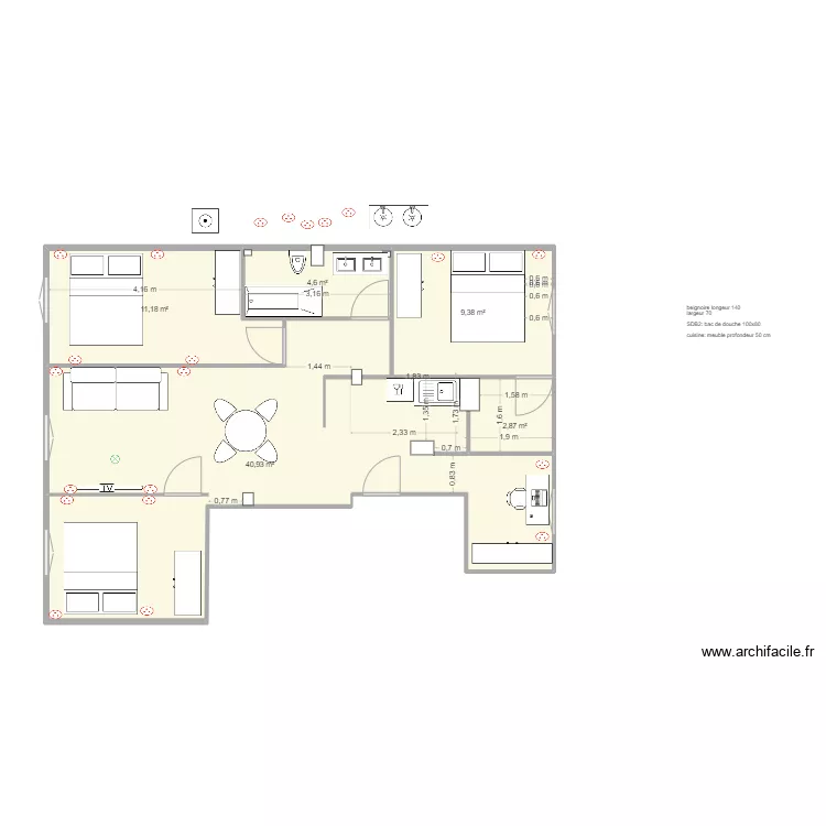 VF paris 18 zoom cuisine. Plan de 