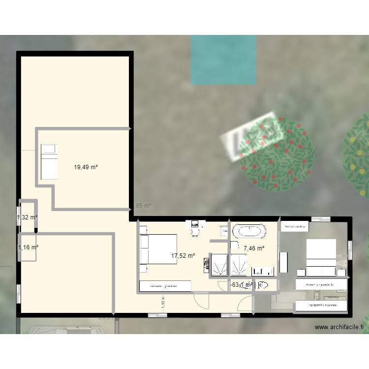 plan de masse 2. Plan de 11 pièces et 193 m2