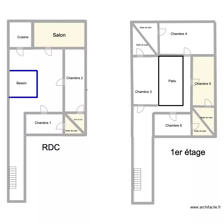 Riad Kasbah Naoual. Plan de 4  et 66 m²