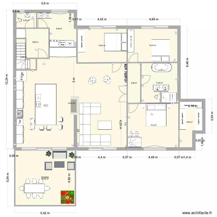 maison Mentho. Plan de 12 et 185 m² maison Mentho. Plan de 12 et 185 m²