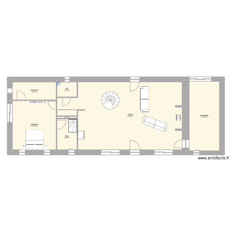 christophe8. Plan de 7 pièces et 137 m2