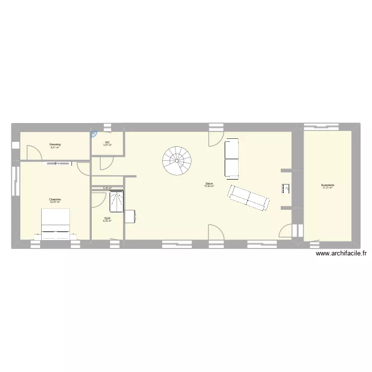 christophe8. Plan de 7 pièces et 137 m²