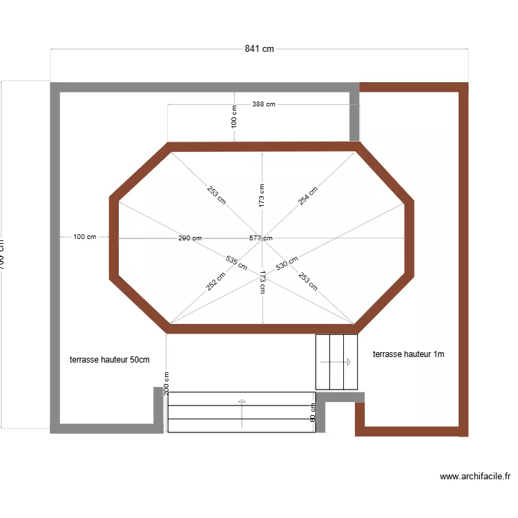 Am&eacute;nagement piscine. Plan de 