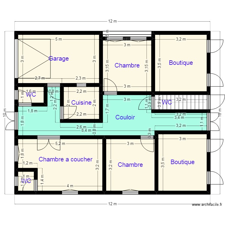 Plan 15X10 Client 26 58 52 58. Plan de 12 pièces et 100 m2