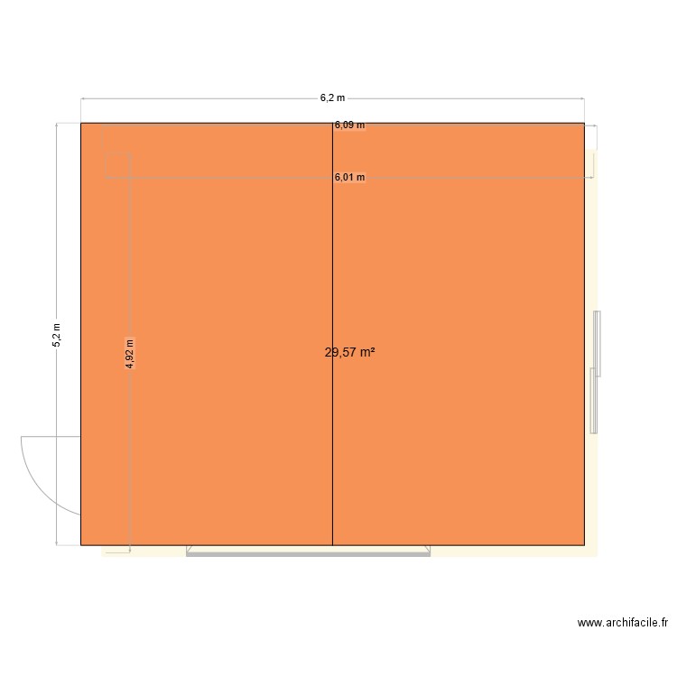 GARAGE. Plan de 1 pièce et 30 m2