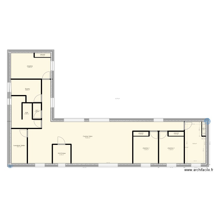 maison int version 24/07/25 cloison. Plan de 17 pièces et 162 m2