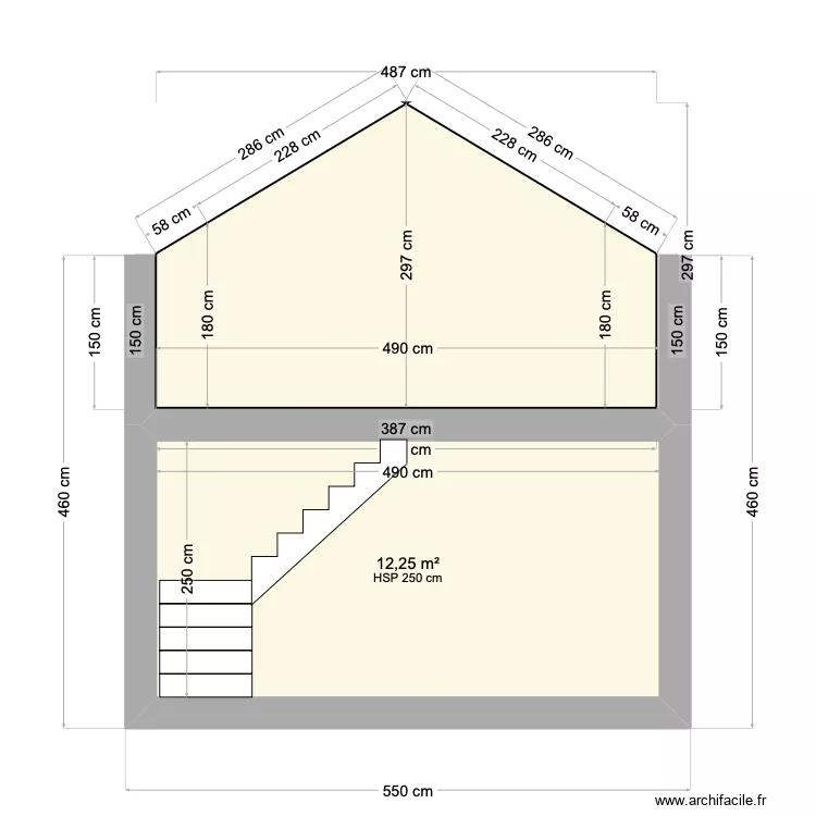 Plan de coupe toiture. Plan de 