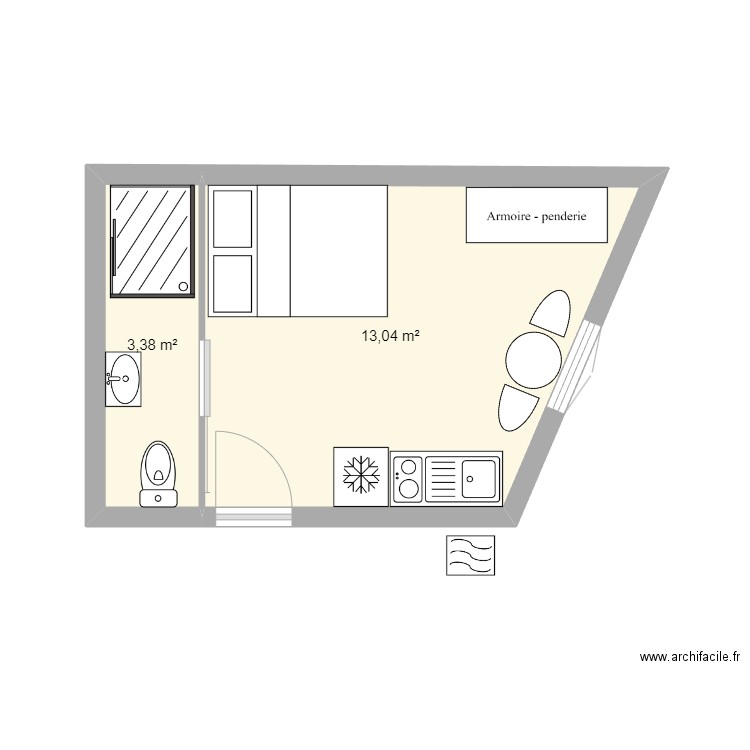 Studio staff. Plan de 0 pièce et 0 m2