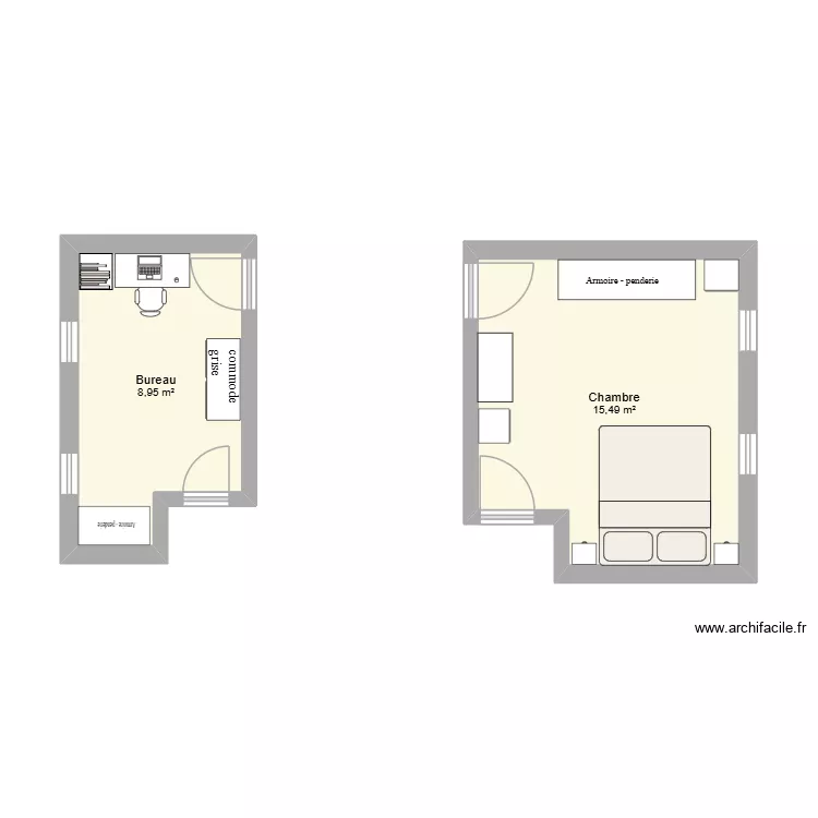 Plan maison. Plan de 2  et 24 m²
