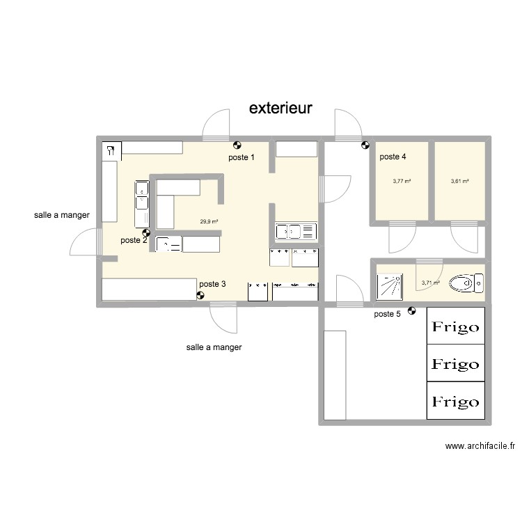 jasmins cuisine 2. Plan de 4 pièces et 41 m2