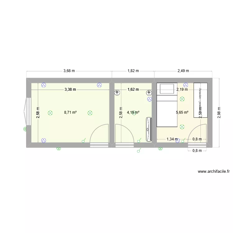 DDO. Plan de 3 et 19 m² DDO. Plan de 3 et 19 m²