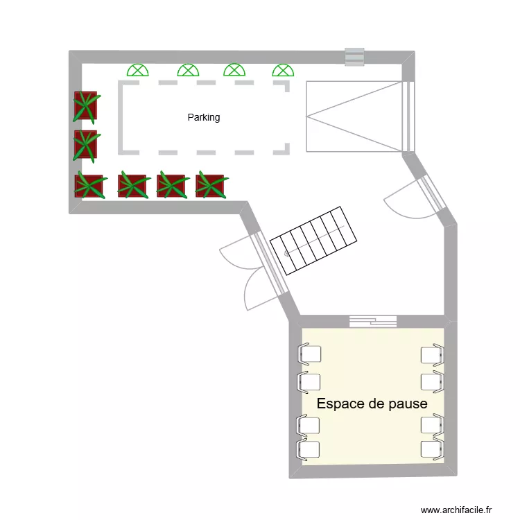 Plan Entr&eacute;e. Plan de 1  et 9 m²