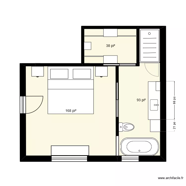 Sdb 2. Plan de 3  et 28 m²